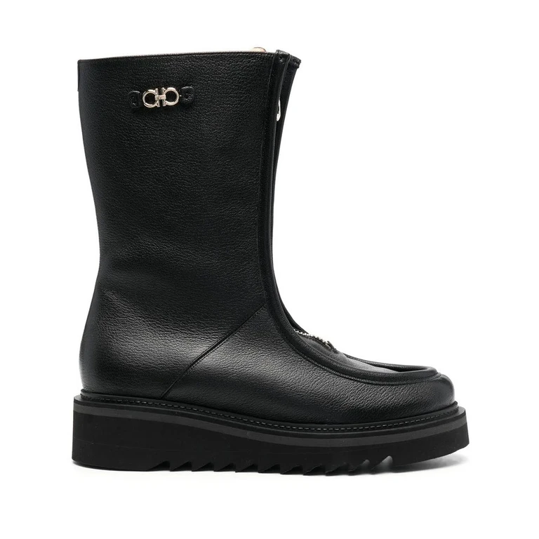 50Mm Zip-Front Leather Boots