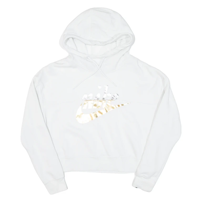 NIKE Cropped Womens White Hoodie XS