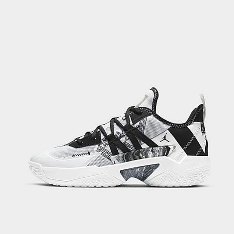 Jordan One Take II Basketball Shoes in White/Black/Wolf Grey Size: 3.5