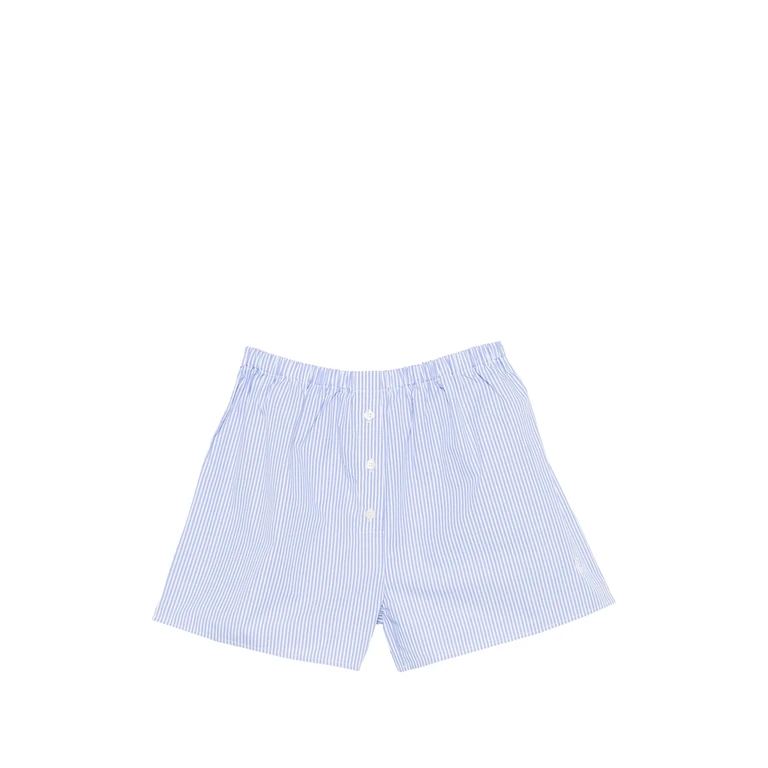 Sporty & Rich Striped Button-detail Shorts