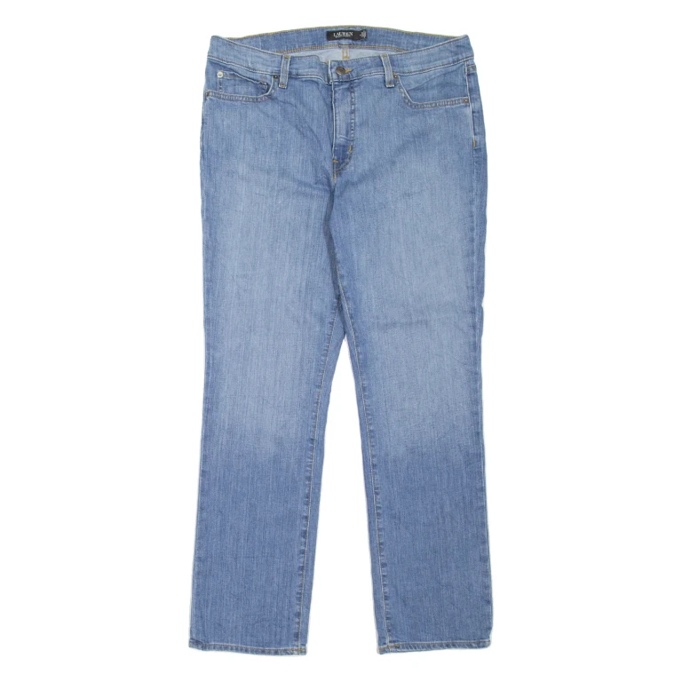 LAUREN RALPH LAUREN Womens Jeans Blue Regular Straight Stone Wash W34 L30