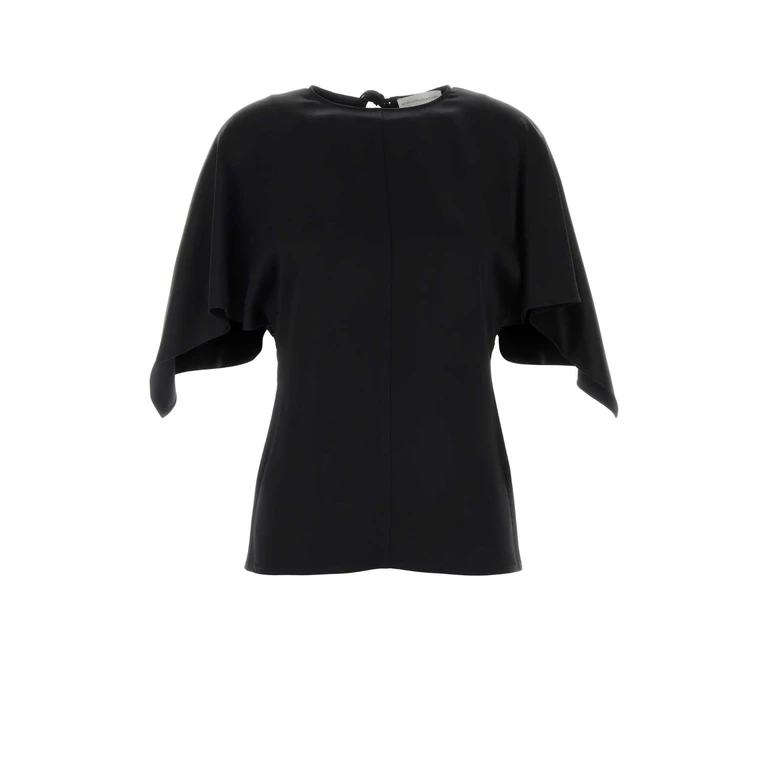 Stella McCartney Black Satin Top Exterior: Acetate Viscose Maglie - Women