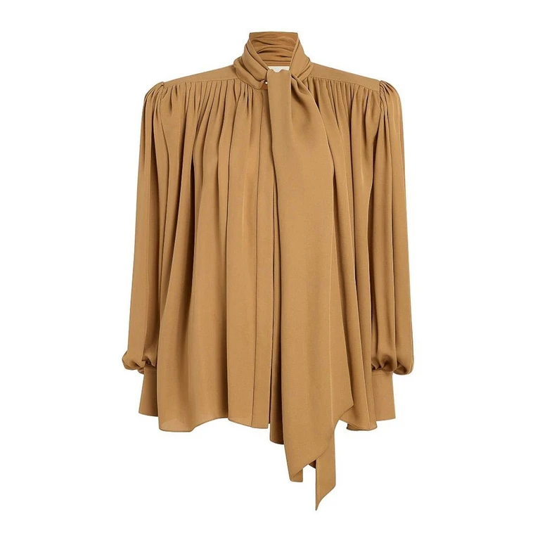 Chemise en soie à col lavallière