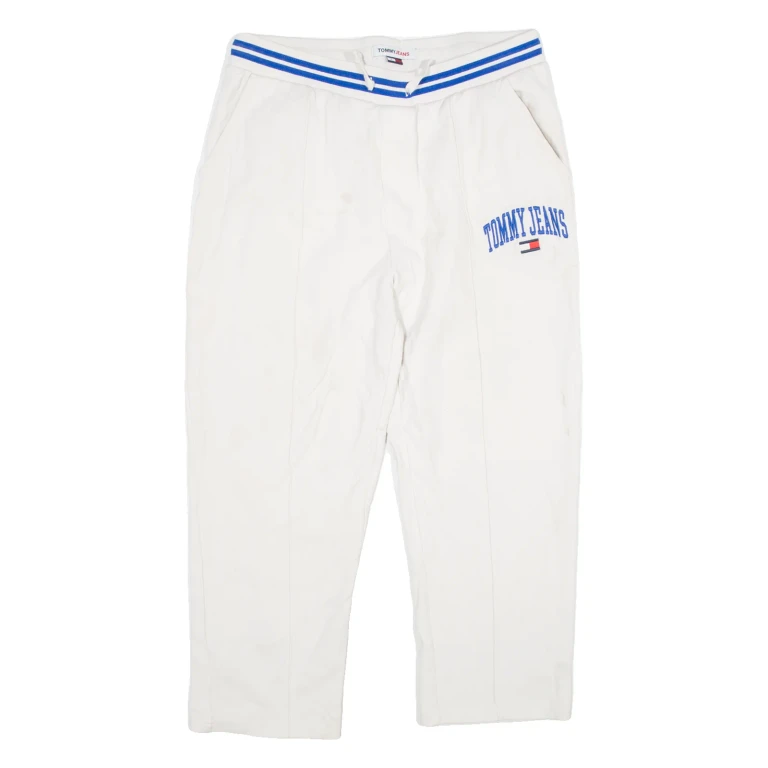 TOMMY JEANS Mens Sweatpants Cream Straight L W34 L25
