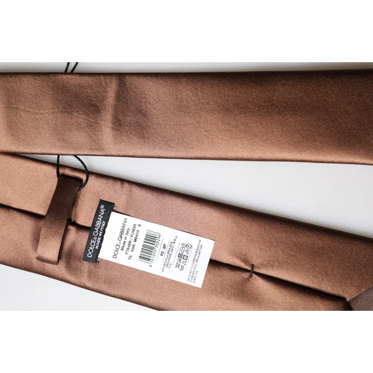 Brown Satin Silk Wide Adjustable Men Necktie Tie - Men