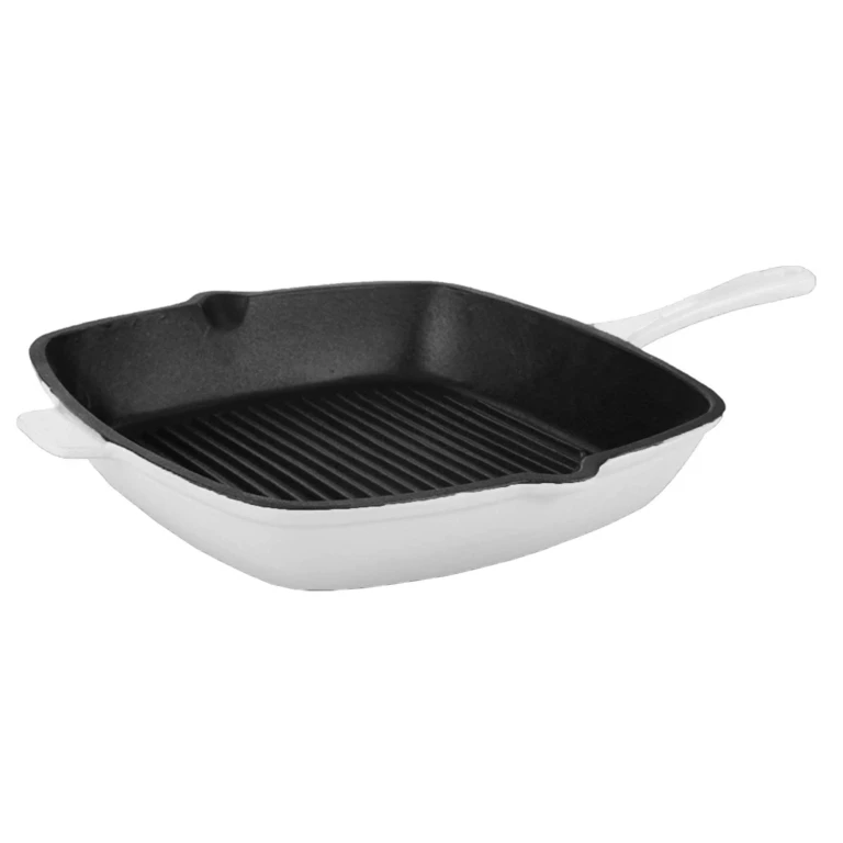 Neo Cast Iron Square Grill Pan 11", White