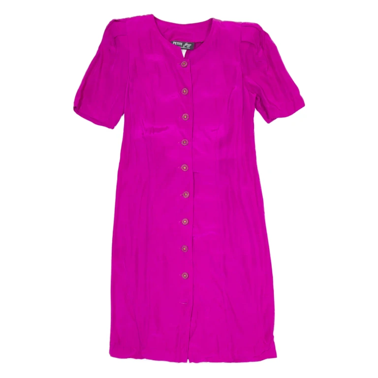 PETITE JAZZ Womens Pencil Dress Pink 90s Short Sleeve Knee Length S