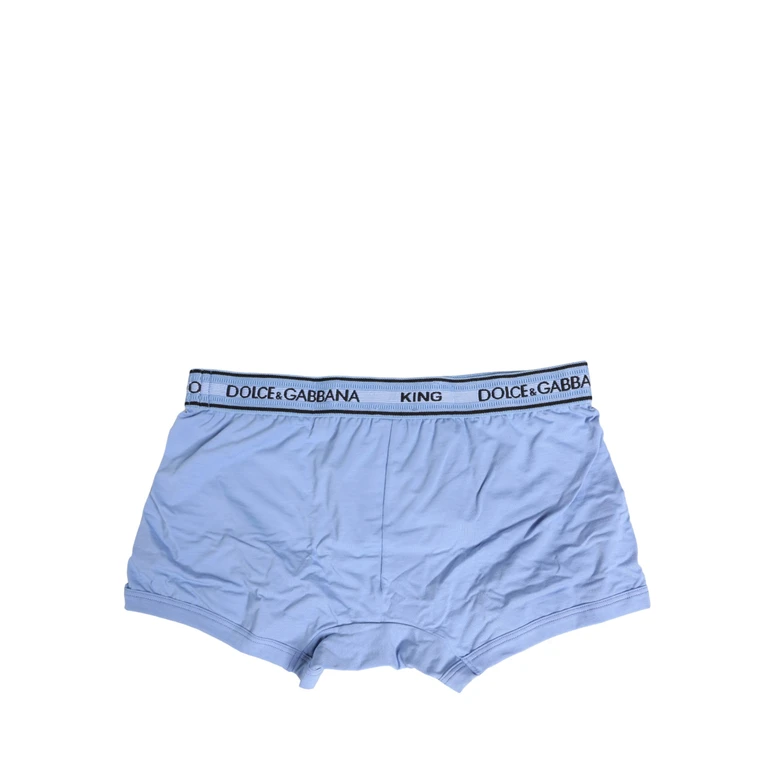 Dolce & Gabbana Light Blue Cotton Men Regular Boxer Underwear Elastane Clothing - Men