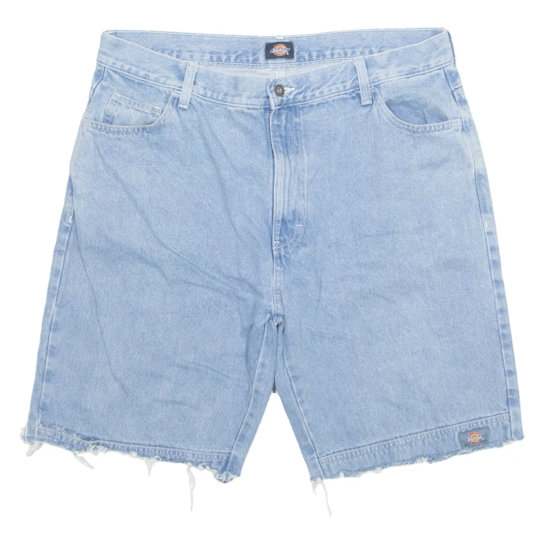 DICKIES Cut Off Denim Mens Workwear Shorts Blue XL W38