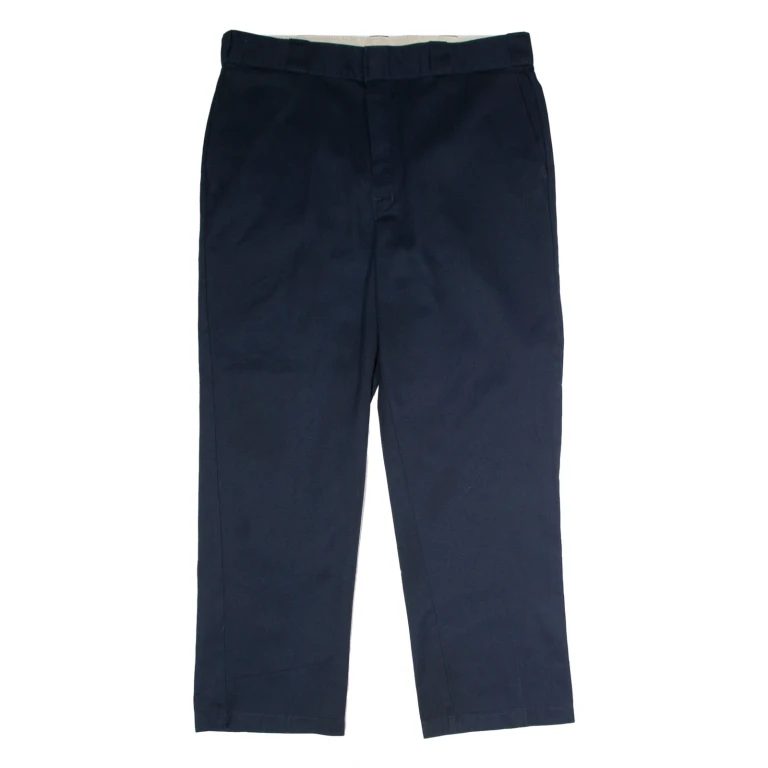 DICKIES Workwear Mens Twill Trousers Blue Regular Straight W38 L30