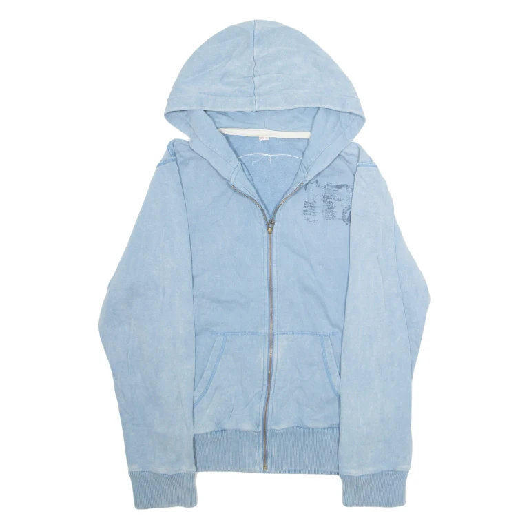 Womens Fleece Jacket Blue Hooded XL