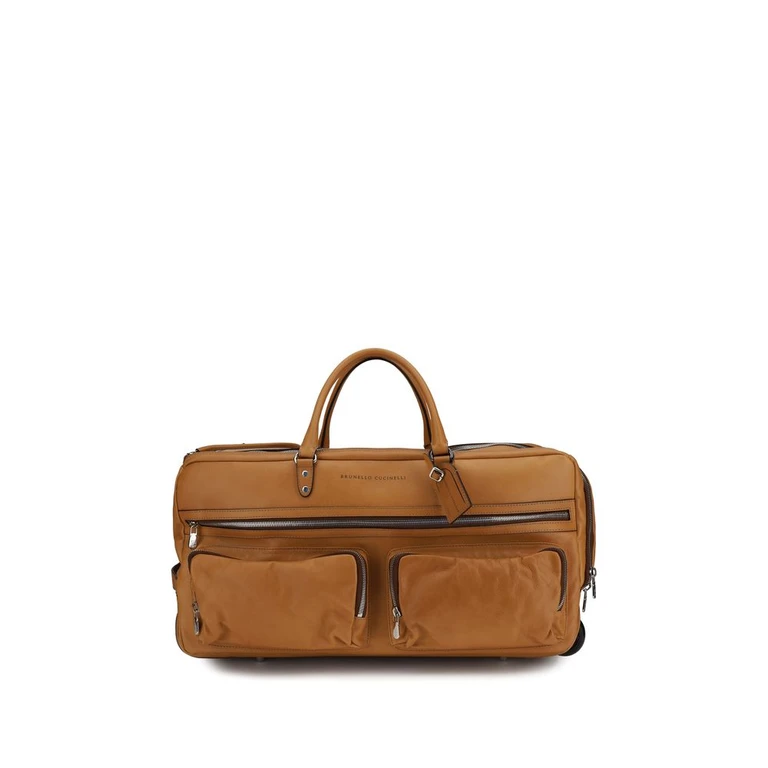 Brunello Cucinelli Brown Calf Leather Bos Taurus Luggage And Travel Bag - Men (BRMBTGBU343C001BB)