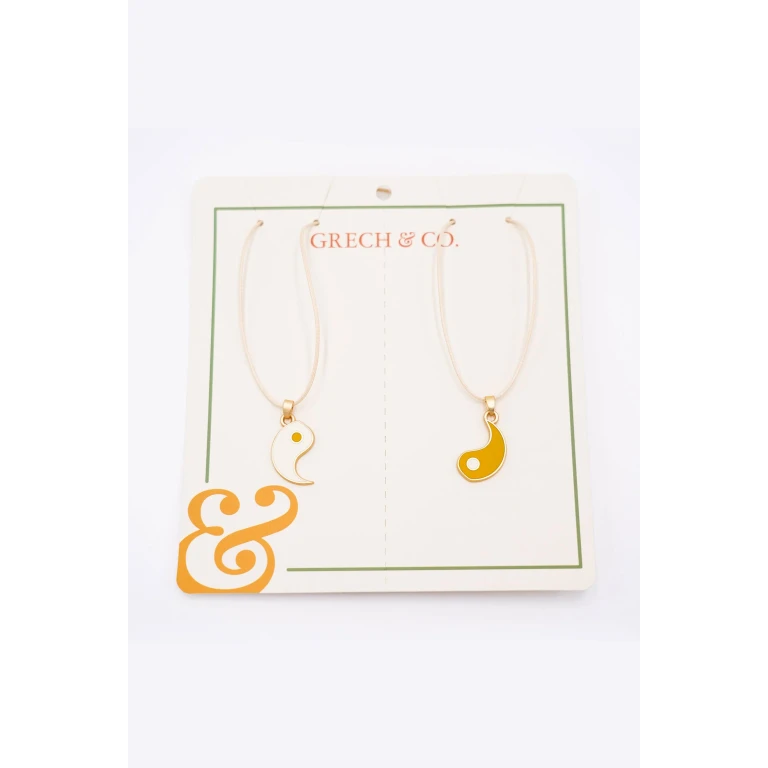 Girls Friendship Necklace Yin Yang Set of 2