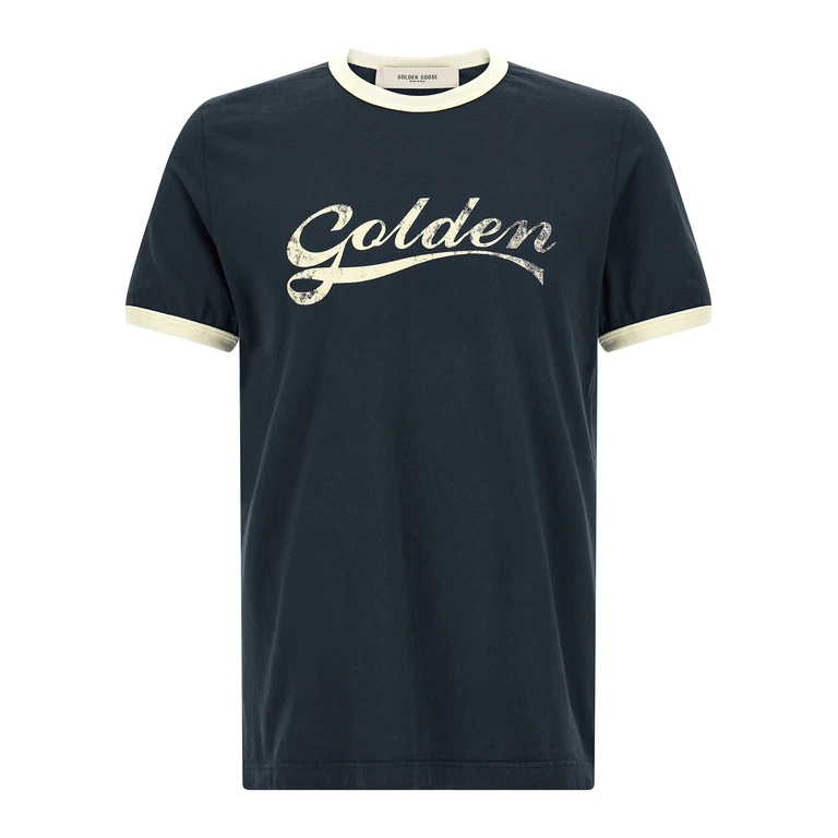 Golden Goose Blue Cotton T-Shirt - Men