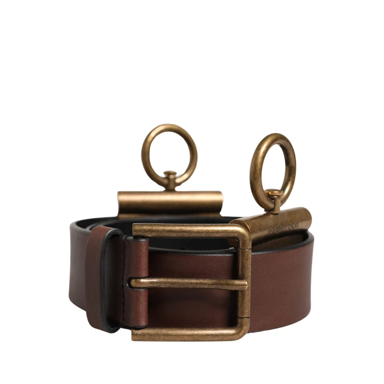 Dolce & Gabbana Men Brown Classic Leather Metal Buckle Belt Calf - Men