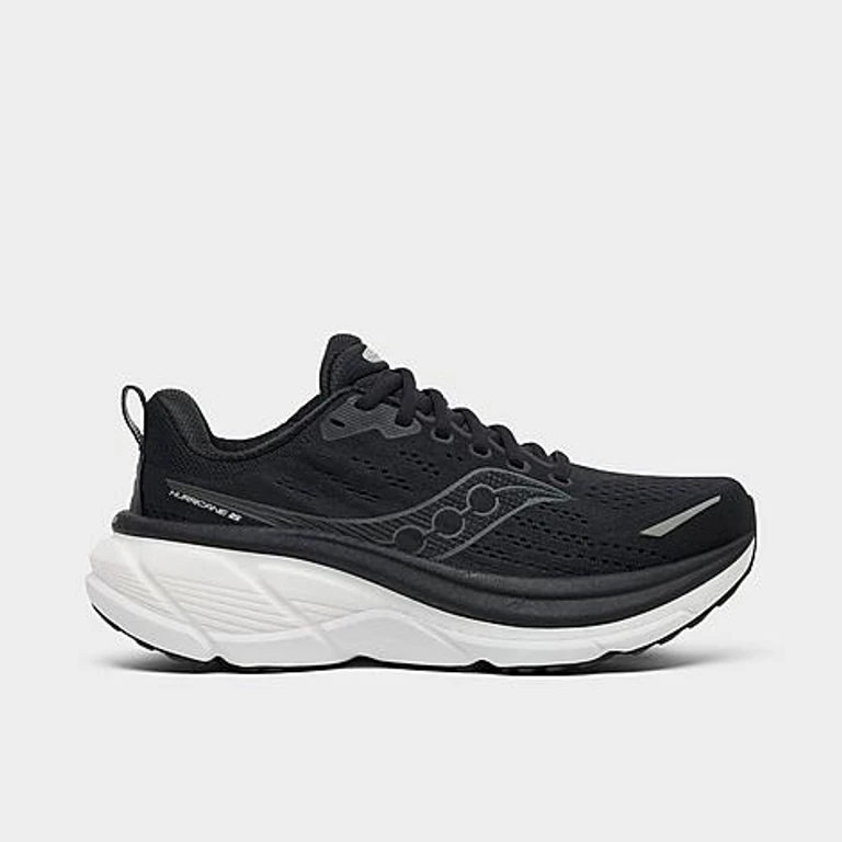 Women's Hurricane 25 Running Shoes (Wide Width) in Black/White Size: 5.0