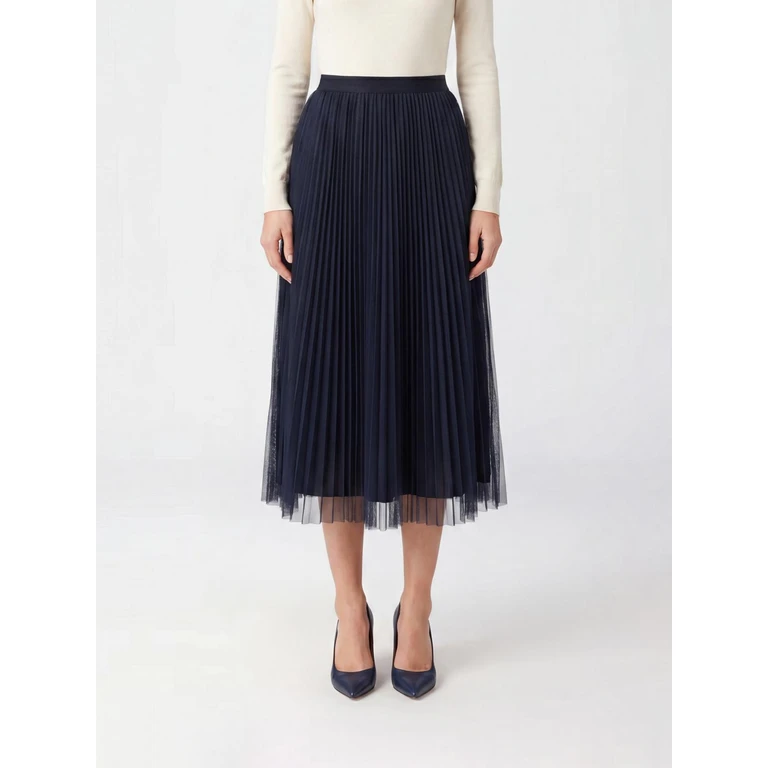 Pleated Crêpe Midi Skirt with a High Elasticated Waist (GND216F426M2645146)