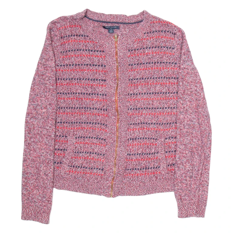 TOMMY HILFIGER Womens Cardigan Red Tight Knit M