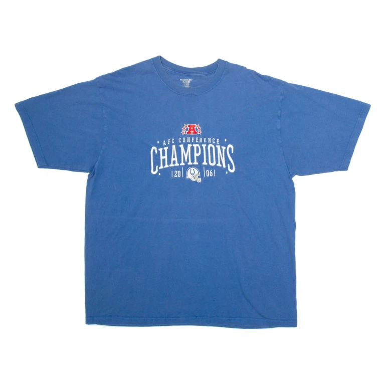 REEBOK Colts Champions NFl Mens T-Shirt Blue USA XL