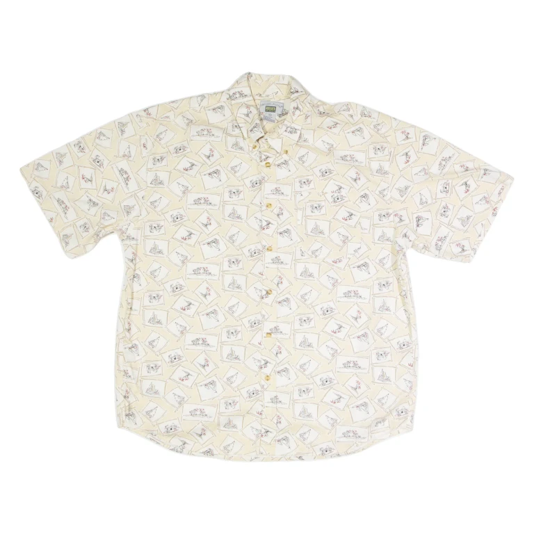 MICHAEL AUSTIN Mens Shirt Beige Geometric XL