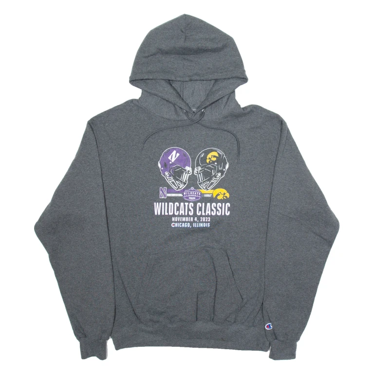 CHAMPION Wildcats Classic Mens Grey Hoodie USA L