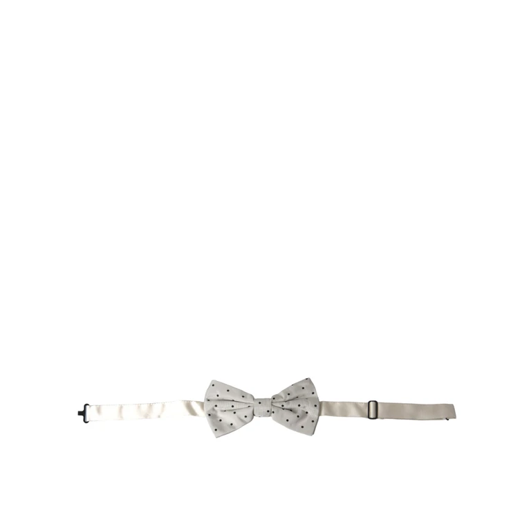 White Black Polka Dot Polyester Bow Tie Men Black/white - Men