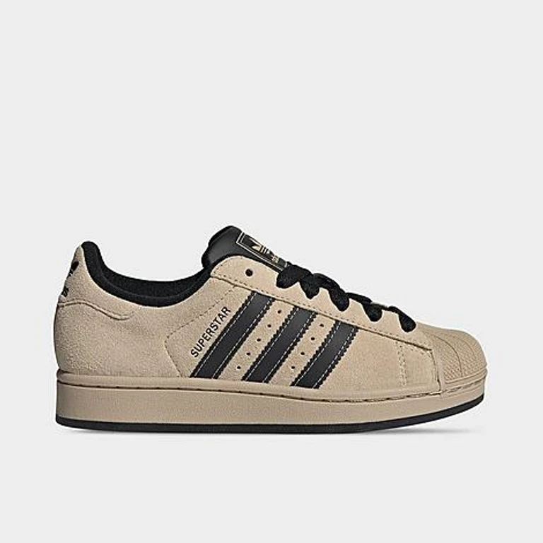 adidas Big Kids Originals Superstar II Casual Shoes in Stone Khaki/Core Black/Stone Khaki Size: 3.5