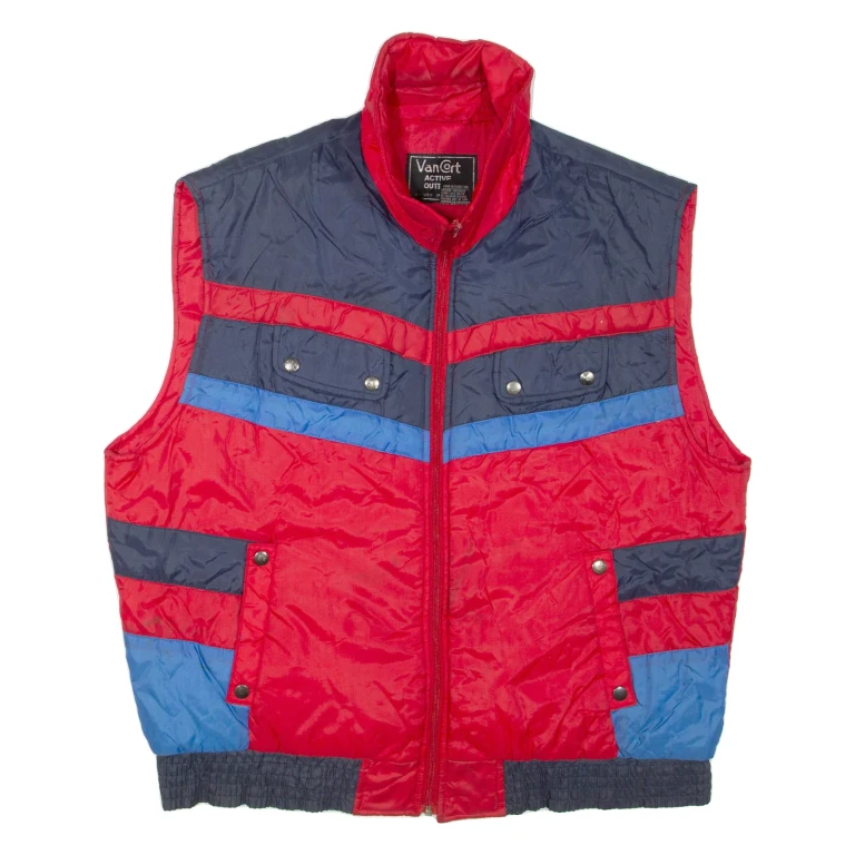 VAN CORT Mens Gilet Red Nylon XL