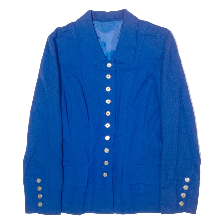 Womens Blazer Jacket Blue 80s S