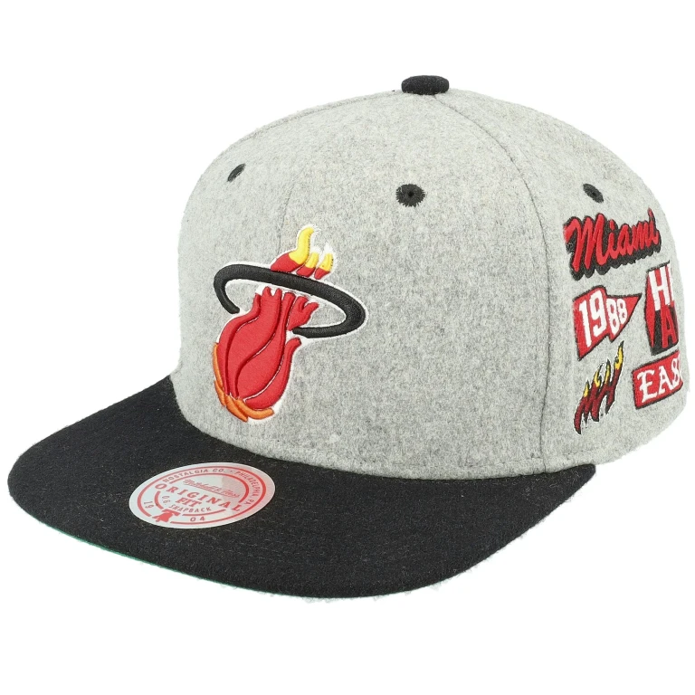 Men's NBA Melton Patch Snapback Hwc Heat Snapback Caps