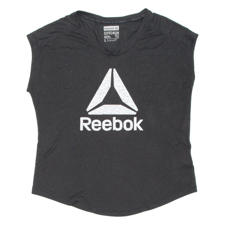 REEBOK Womens T-Shirt Black L