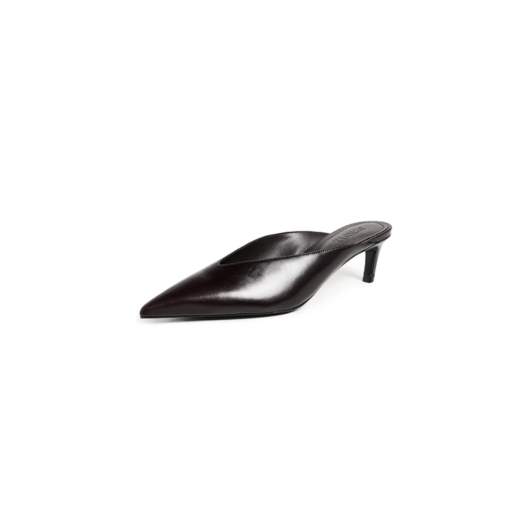 Schutz Loren Mid Mules Dark Brown 11