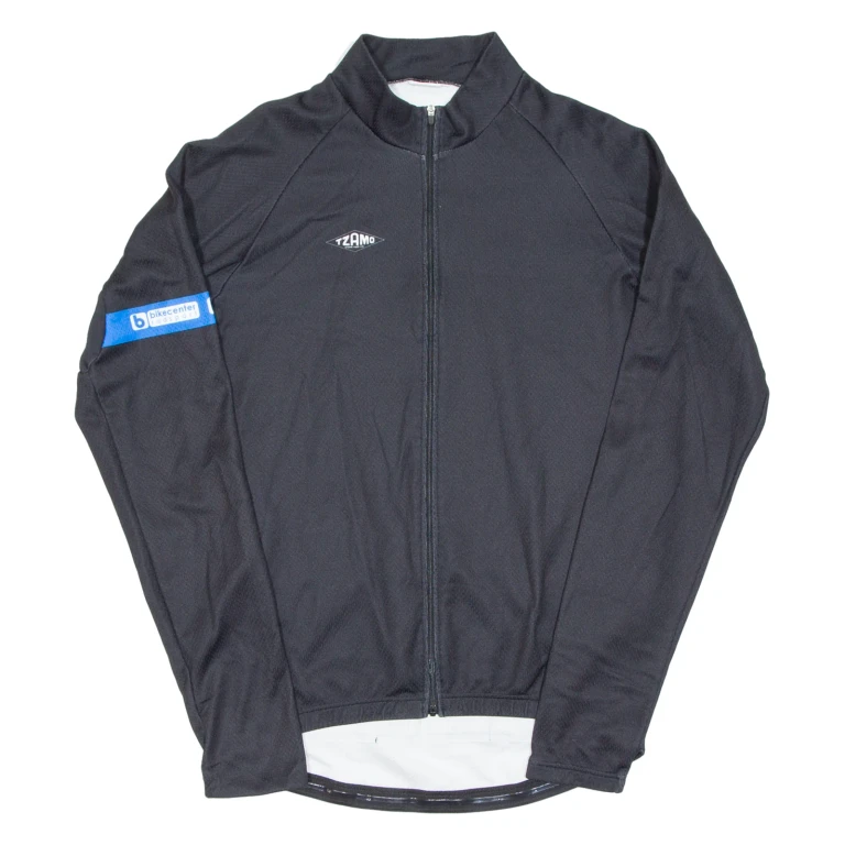 Cycling Mens Jersey Black Long Sleeve 1/2 Zip XL