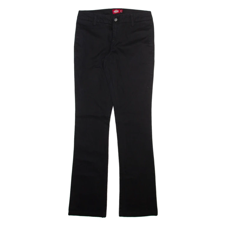 DICKIES Womens Trousers Black Slim Bootcut W28 L32