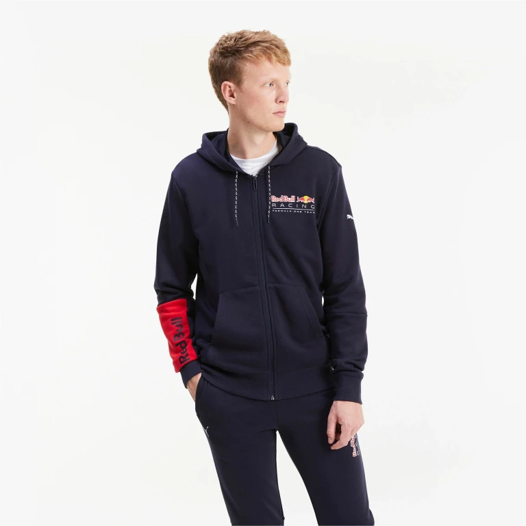 Men's Rbr Red Bull Racing Logo Hooded Sweat Jacket Jackets