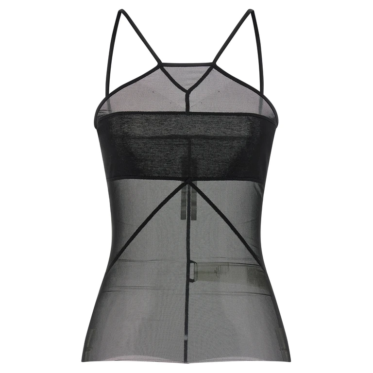 Rick Owens Black Nylon Sleeveles T-Shirt - Women