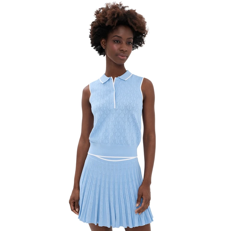 Greyson Pointelle Polo Top WOLF BLUE - 476 XS