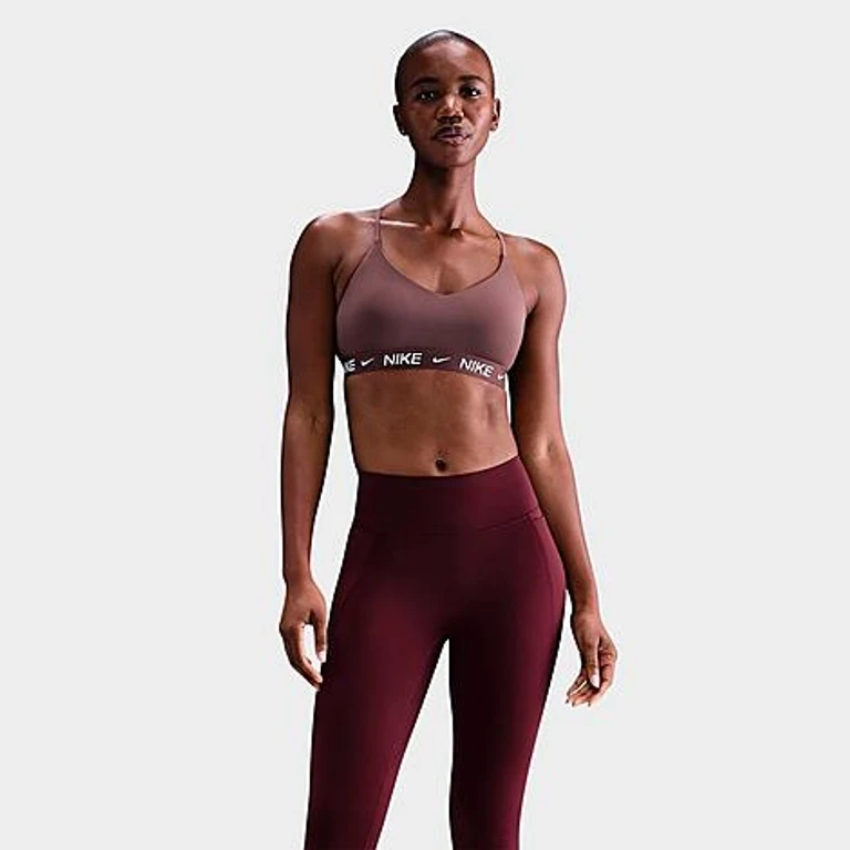 Nike Women's Dri-FIT Indy Light Support Padded Adjustable Sports Bra in Tattoo/Tattoo/White Size: XXS