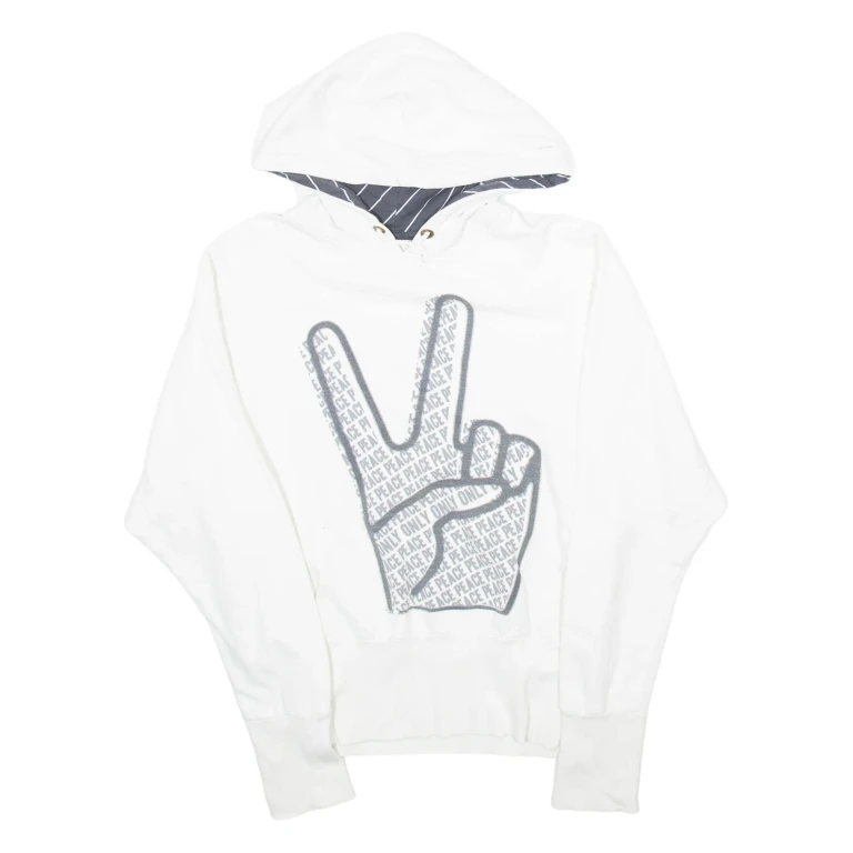 ONLY Mens White Hoodie M