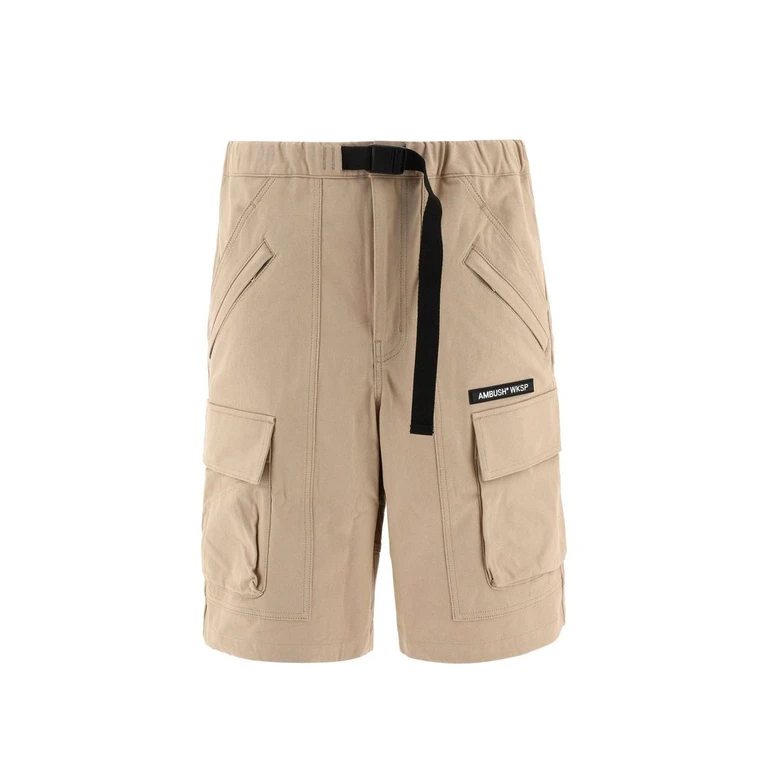 Ambush Beige Cotton Bermuda Shorts - Men