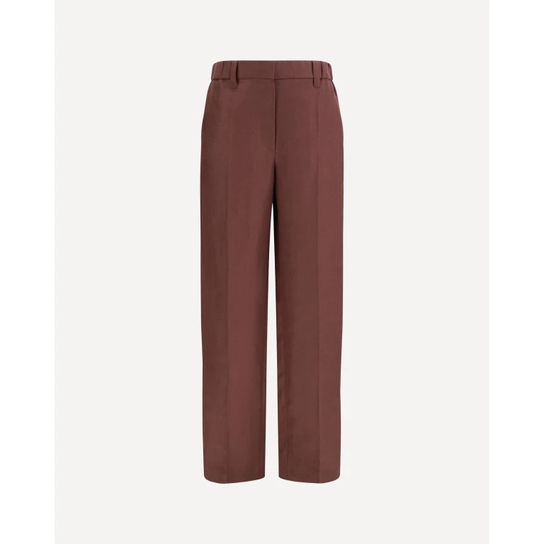 Pantaloni a gamba larga in lino BRUNELLO CUCINELLI