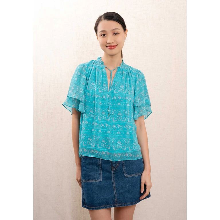 Blouse 4eva45-v09136 Turquoise - TURQUOISE / FR-38