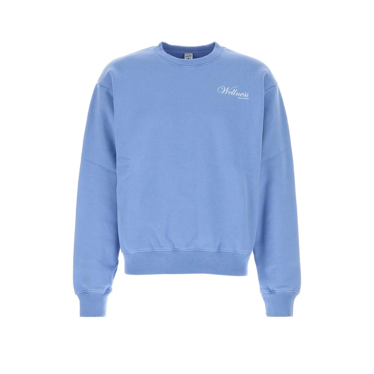 Sporty & Rich Light-Blue Cotton Sweatshirt Periwinklewhite Exterior: Felpe - Unisex