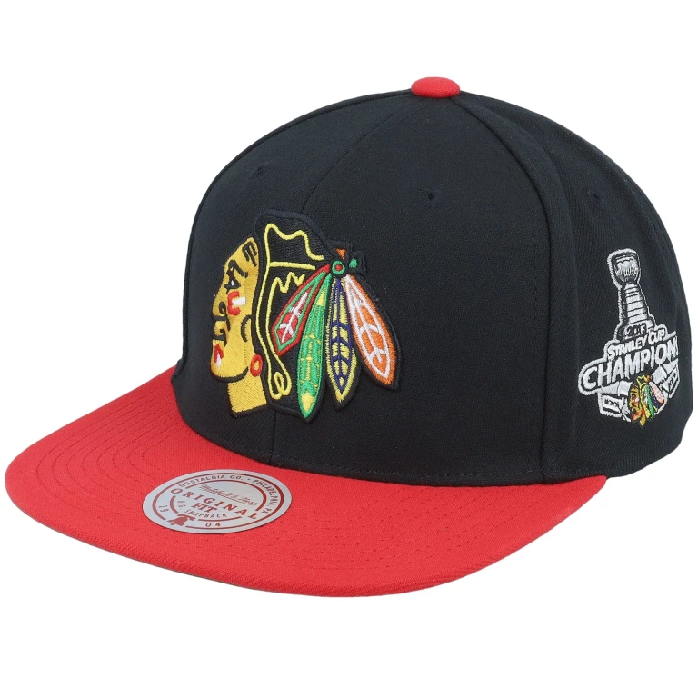 Men's NHL 2 Tone Side Patch Snapback Blackhawks Snapback Caps