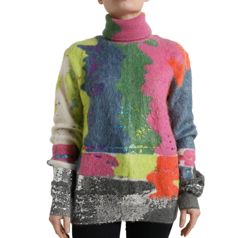 Dolce & Gabbana Multicolor Mohair Turtleneck Pullover Sweater Clothing - Women