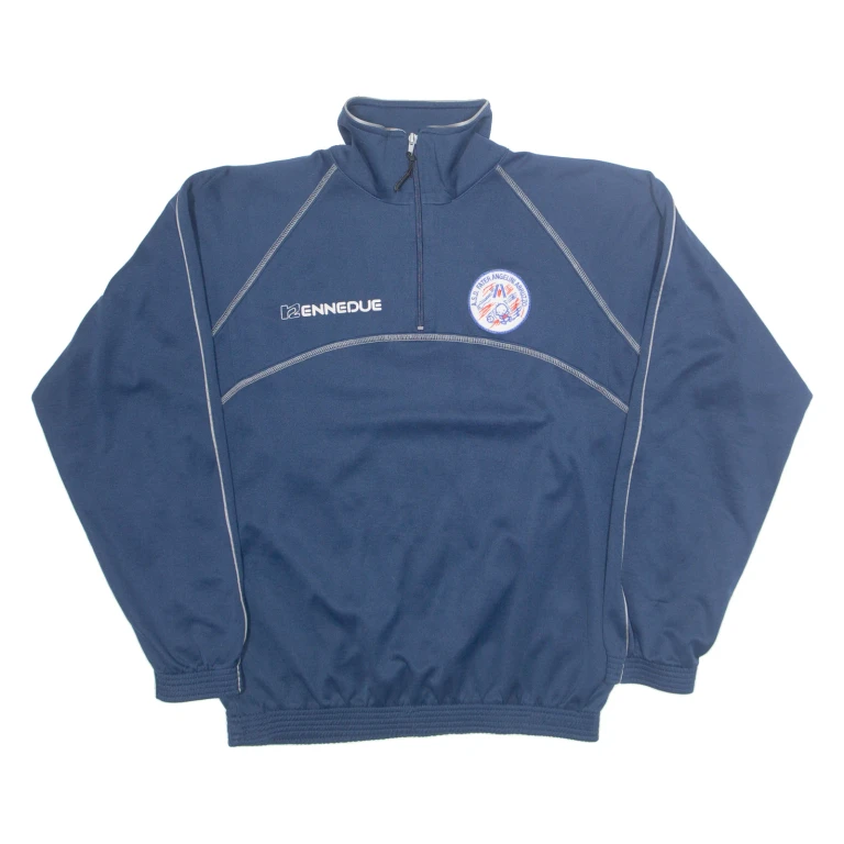 ENNEDUE Mens Sweatshirt Blue 1/4 Zip M