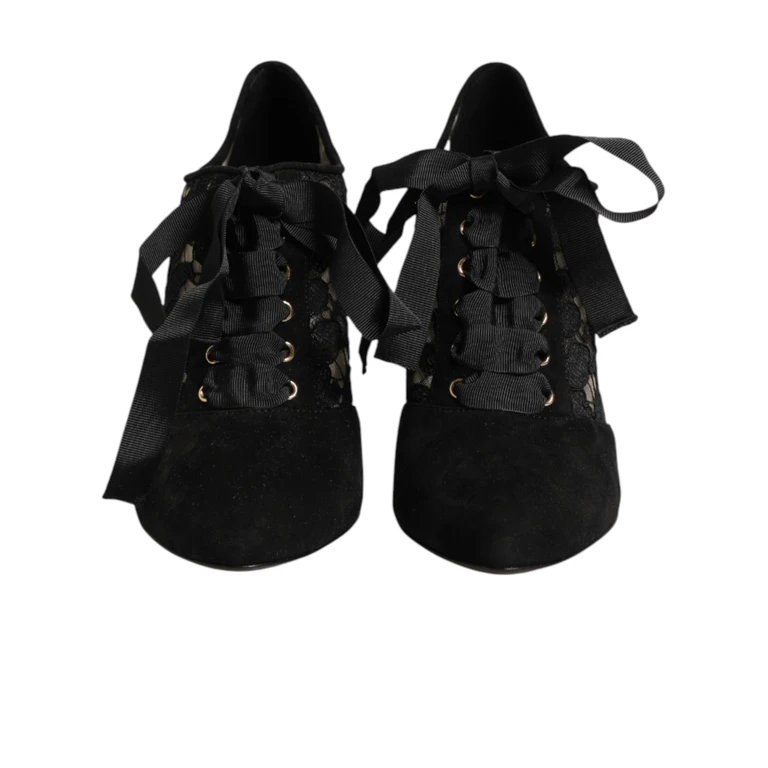 Black Floral High Heels Lace-Ups Pumps Shoes Co+pa+vi+goat - Women