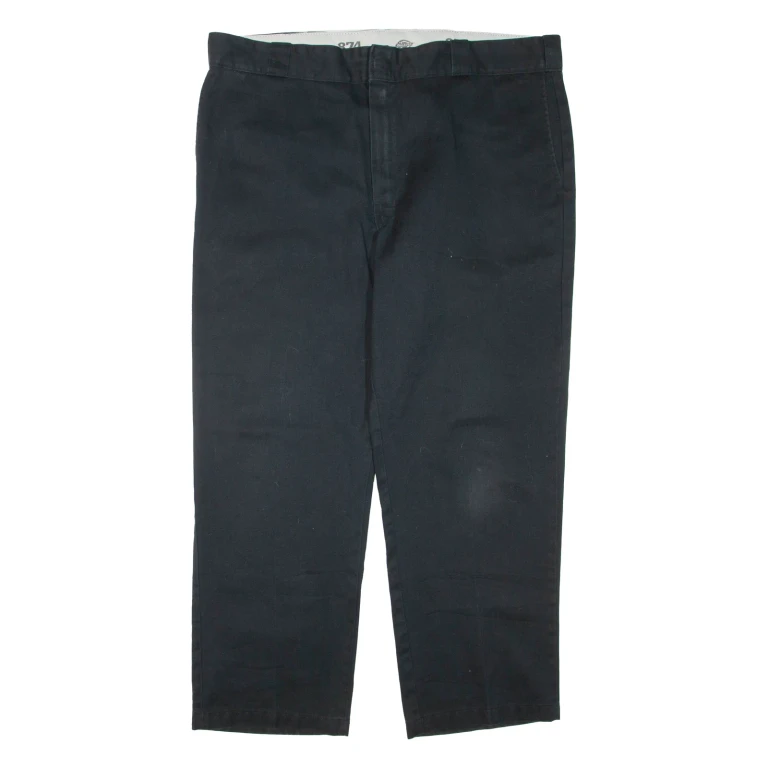 DICKIES Mens Trousers Black Regular Tapered W40 L28