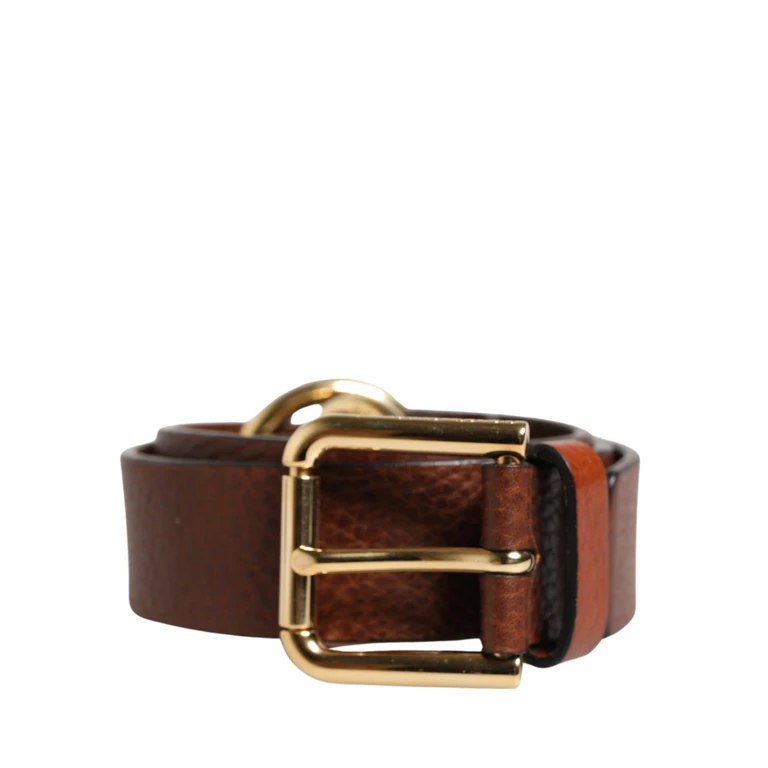 Dolce & Gabbana Men Brown Classic Leather Metal Buckle Belt Calf - Men