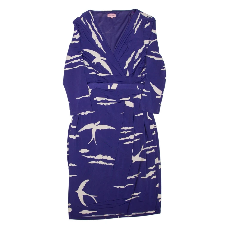 PHASE EIGHT Womens Day Dress Purple Viscose Knee Length M